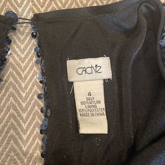 Cache Sequin Mini Oversized Shirt Style Holiday Dress Size 4 - Picture 3 of 4